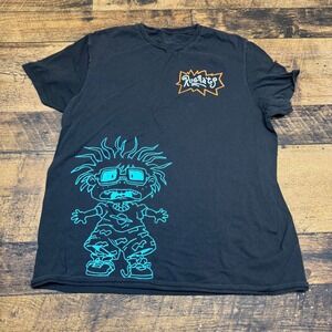 Nickelodeon Rugrats Chuckie Reptar‎ 1991 Graphic T-Shirt Black Large
